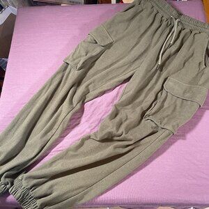 Zella Cargo Joggers Elastic Waist in Forest Green - Size Small SOFT COZY